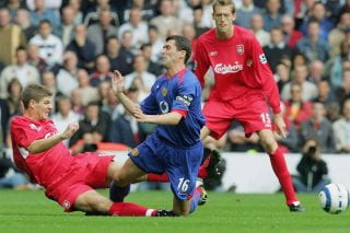 Liverpool's Steven Gerrard vs. Manchester United rival Roy Keane.