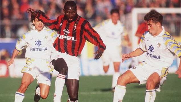 Serie A 1995-96 - Parma vs Milan - George Weah and Fabio Cannavaro