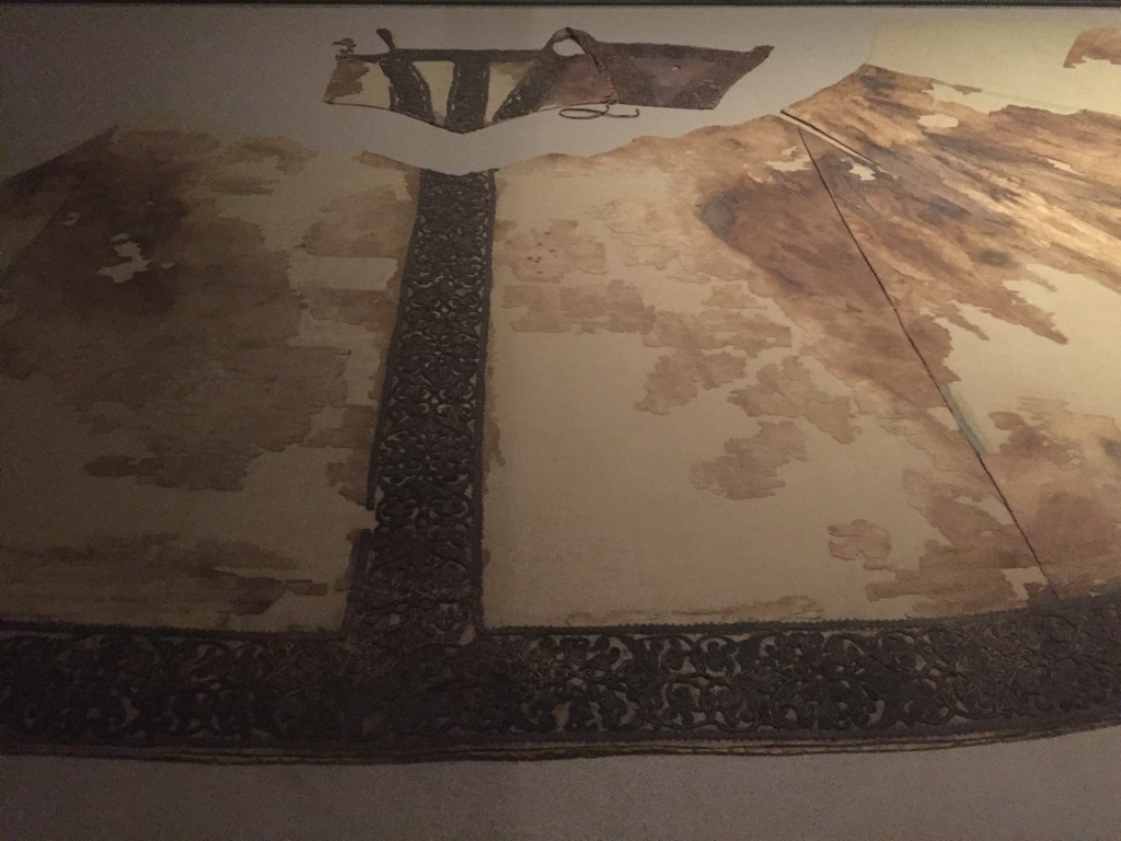 Fragments of a 450-year-old gown.